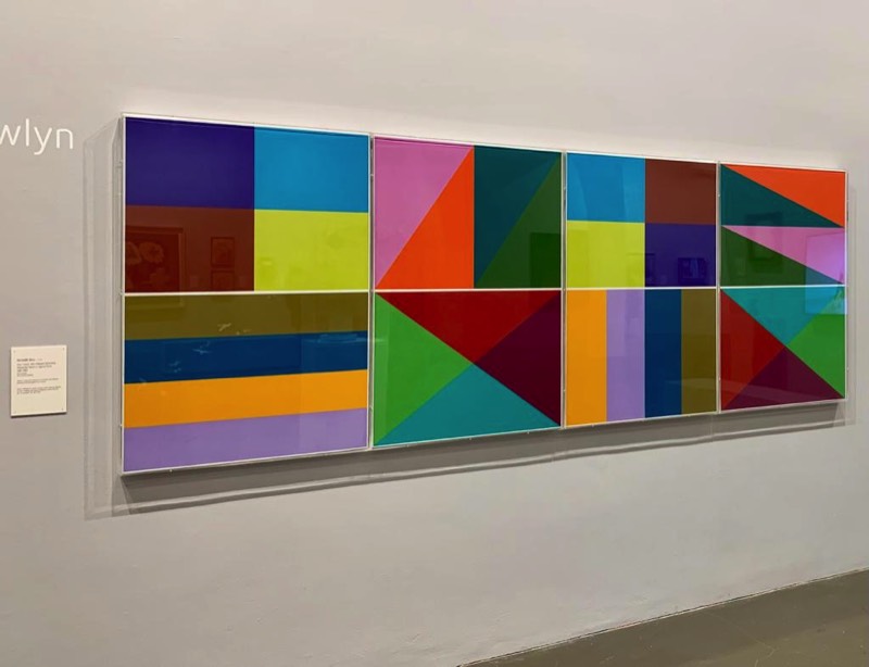 Installion view of Richard Bell, ‘Colour Mapping’, 1982, Four Parts, Oil on Linen at Newlyn Art Gallery and The Exchange in Penzance